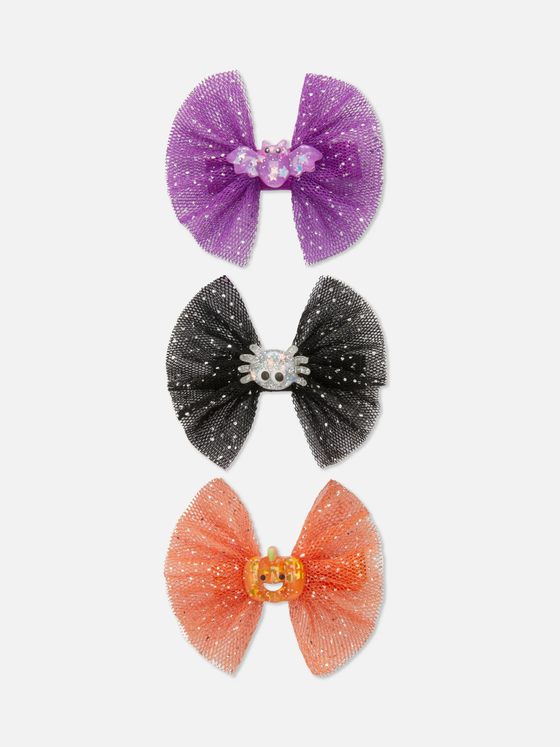 Lot De 3 Barrettes D'Halloween à Nœud Pailleté