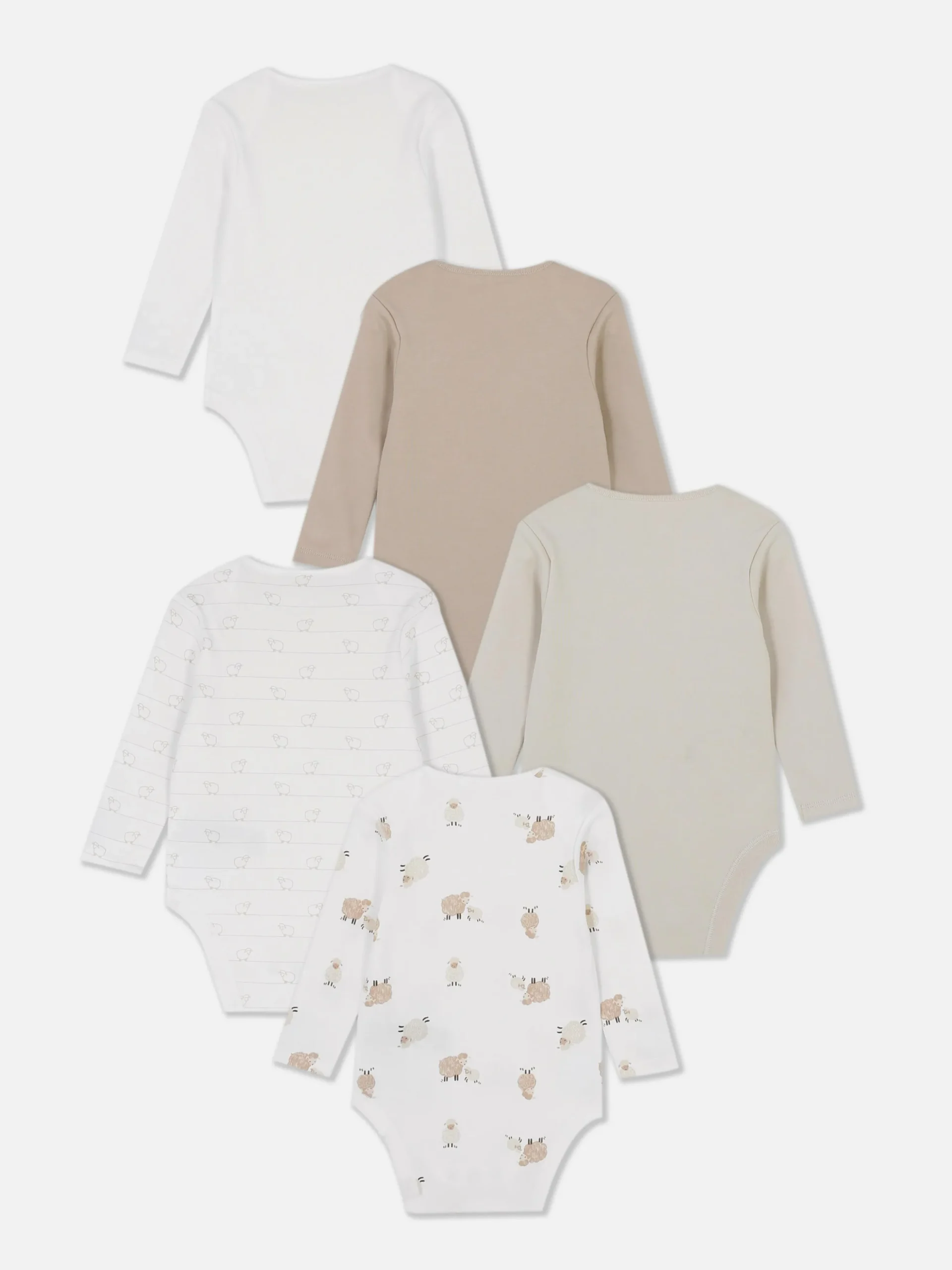 Lot De 5 Bodys à Manches Longues à Motif Mouton