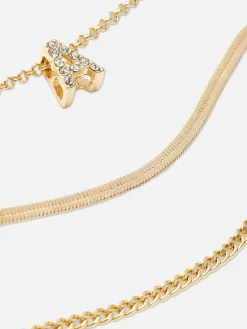 Lot De 3 Bracelets à Initiale Et Strass
