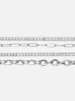 Lot De 4 Bracelets Chaîne à Strass