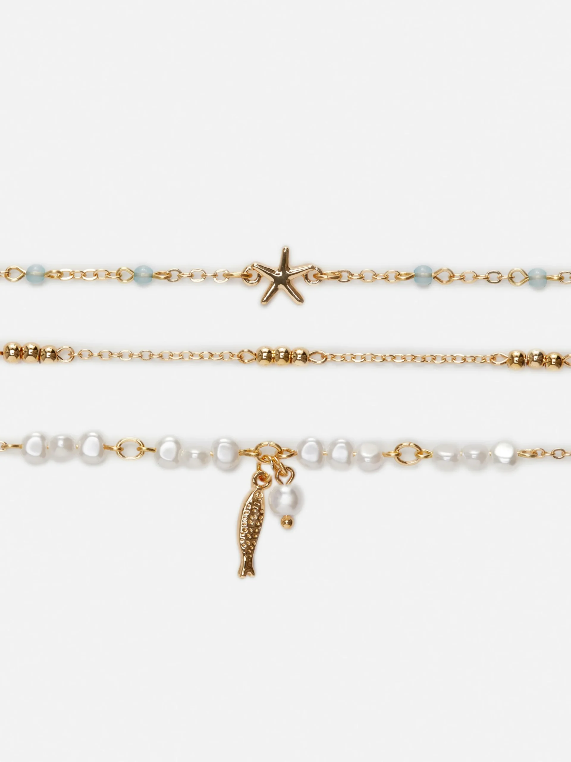 Lot De 3 Chaînes De Cheville à Motifs Bord De Mer
