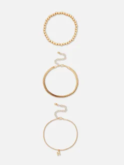 Lot De 3 Chaînes De Cheville Infinité Et Initiale