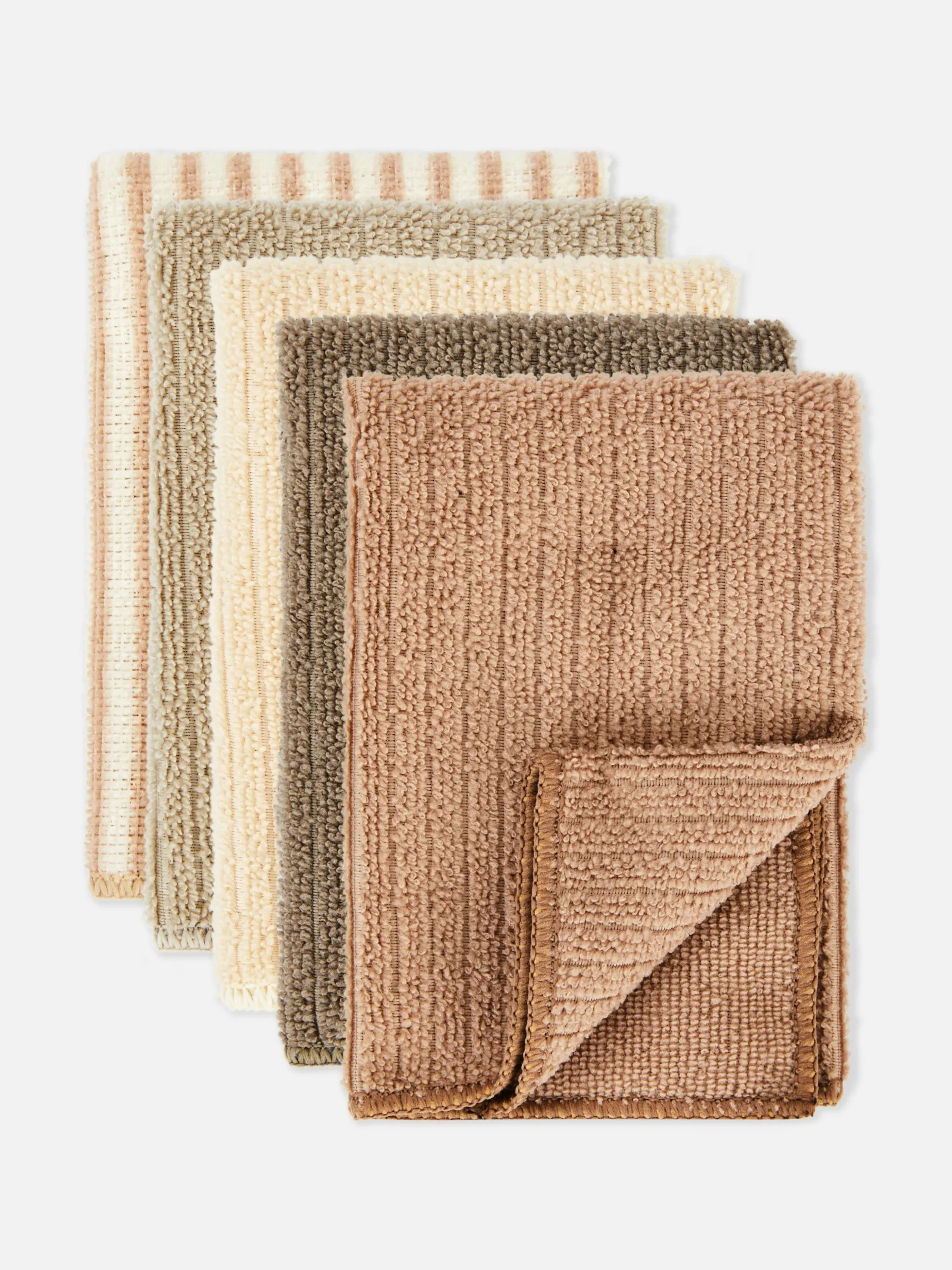 Lot De 5 Chiffons De Ménage Côtelés