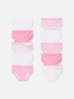 Lot De 10 Culottes à Motifs Cœurs Et étoiles