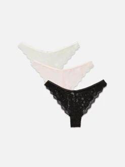Lot De 3 Culottes Brésiliennes En Dentelle