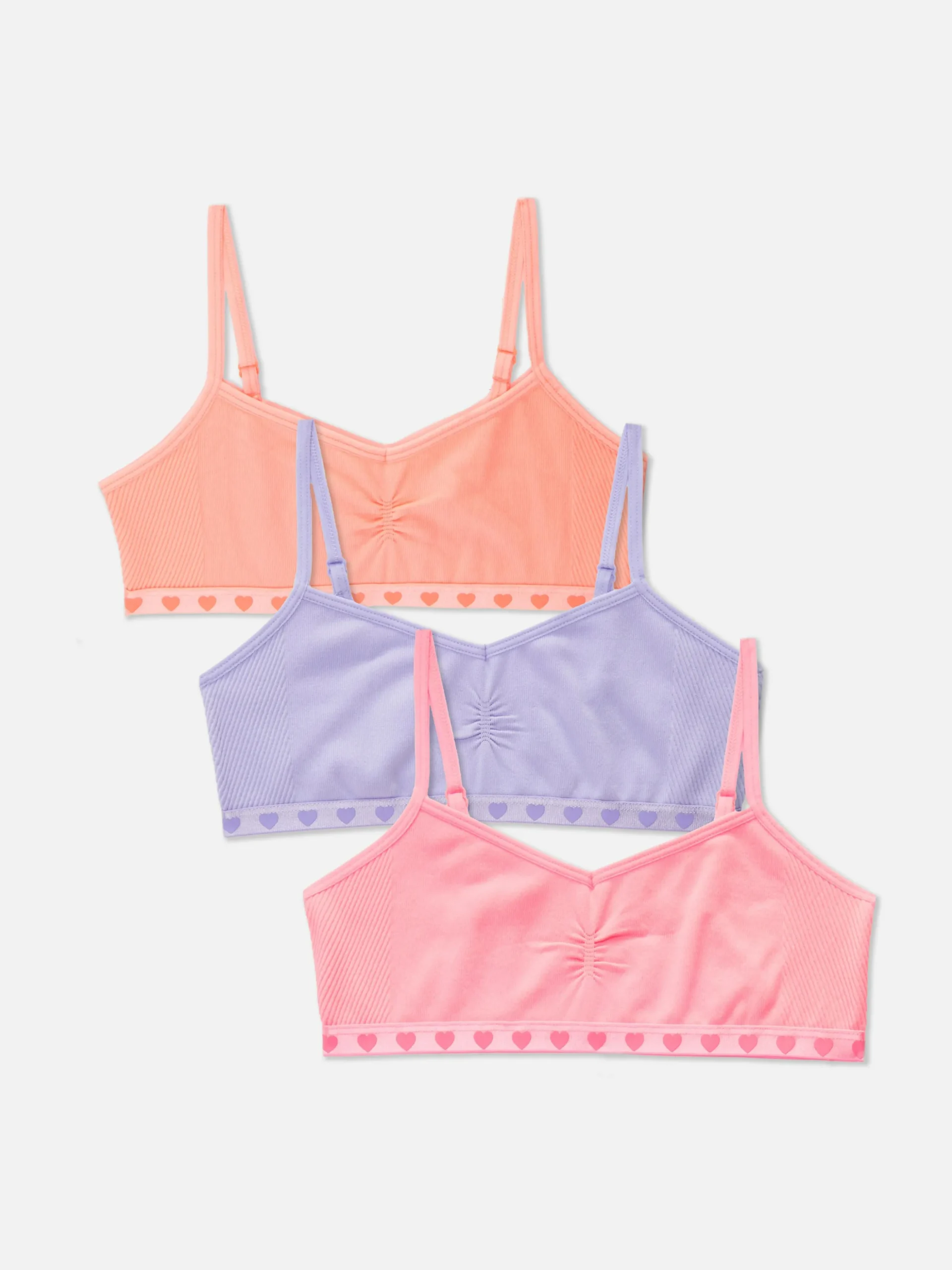 Lot De 3 Hauts Courts Sans Coutures à Cœurs