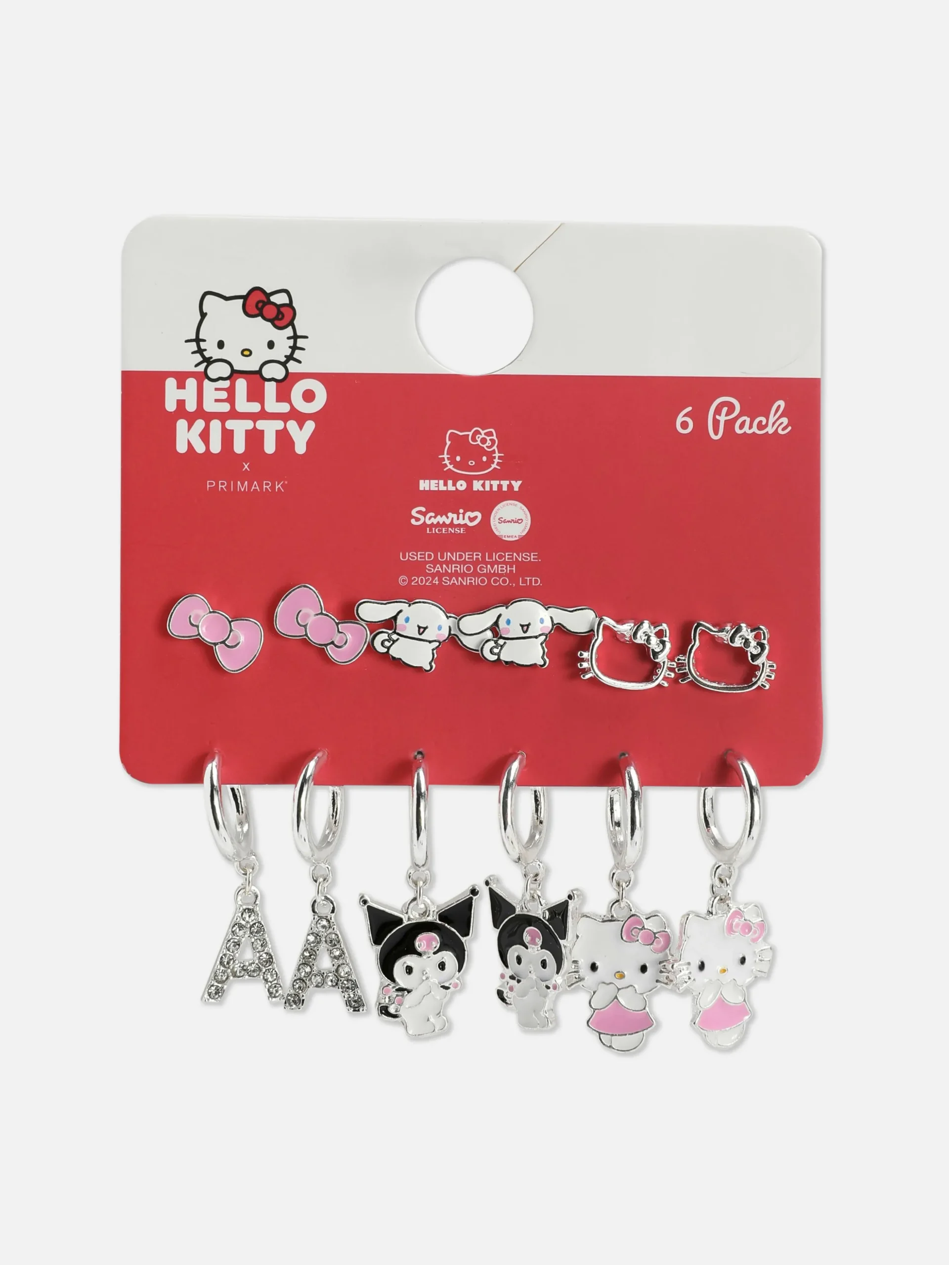 Lot De 6 Paires De Boucles D'oreilles Hello Kitty