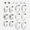 Lot De 9 Paires De Clous D'oreilles Et Créoles