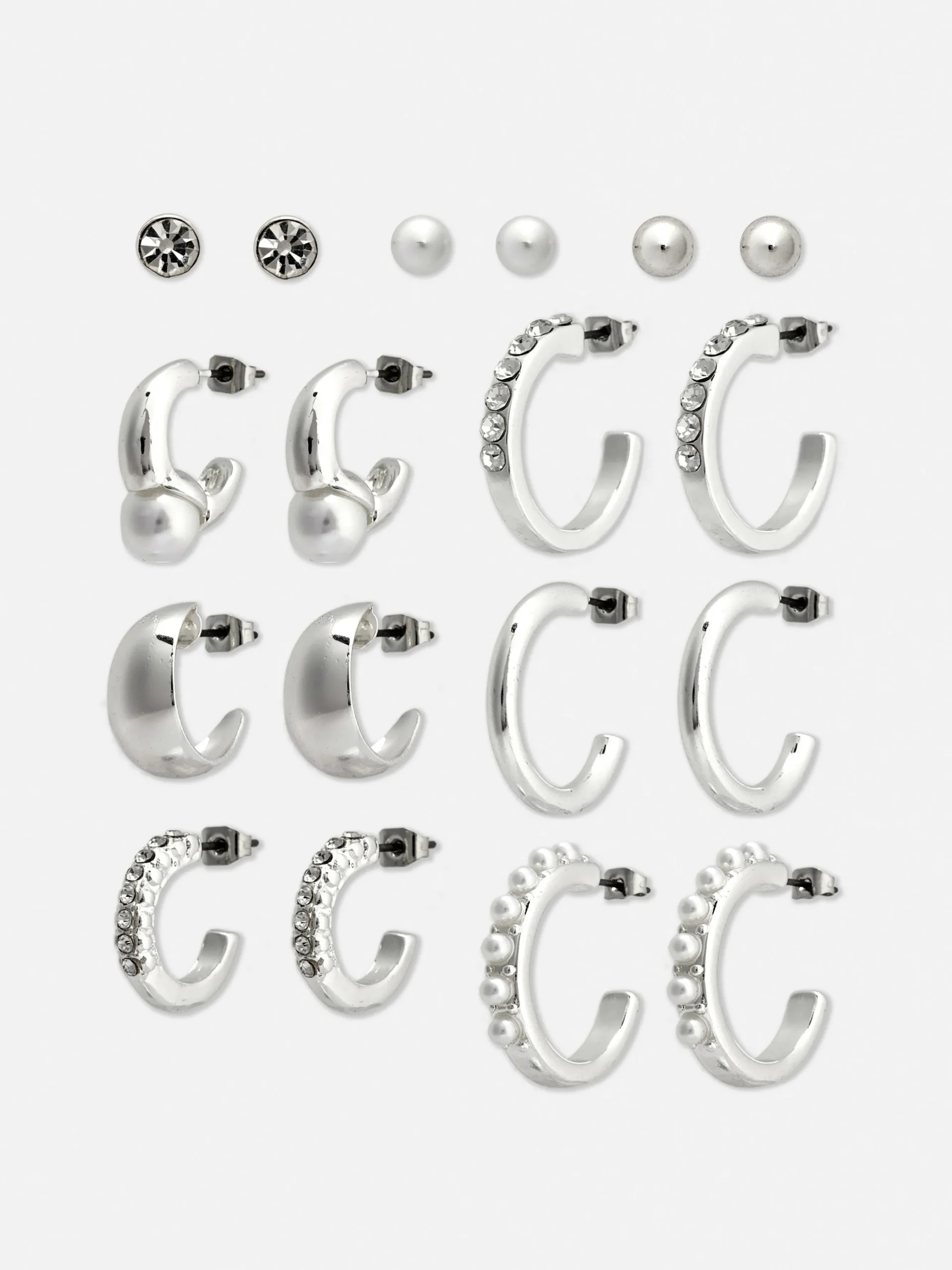 Lot De 9 Paires De Clous D'oreilles Et Créoles