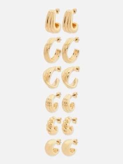 Lot De 6 Paires De Créoles Torsadées