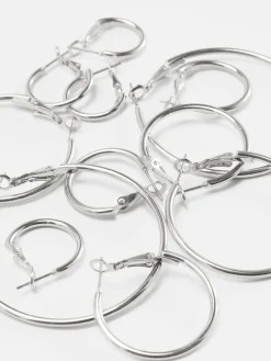 Lot De 6 Paires De Créoles De Tailles Variées