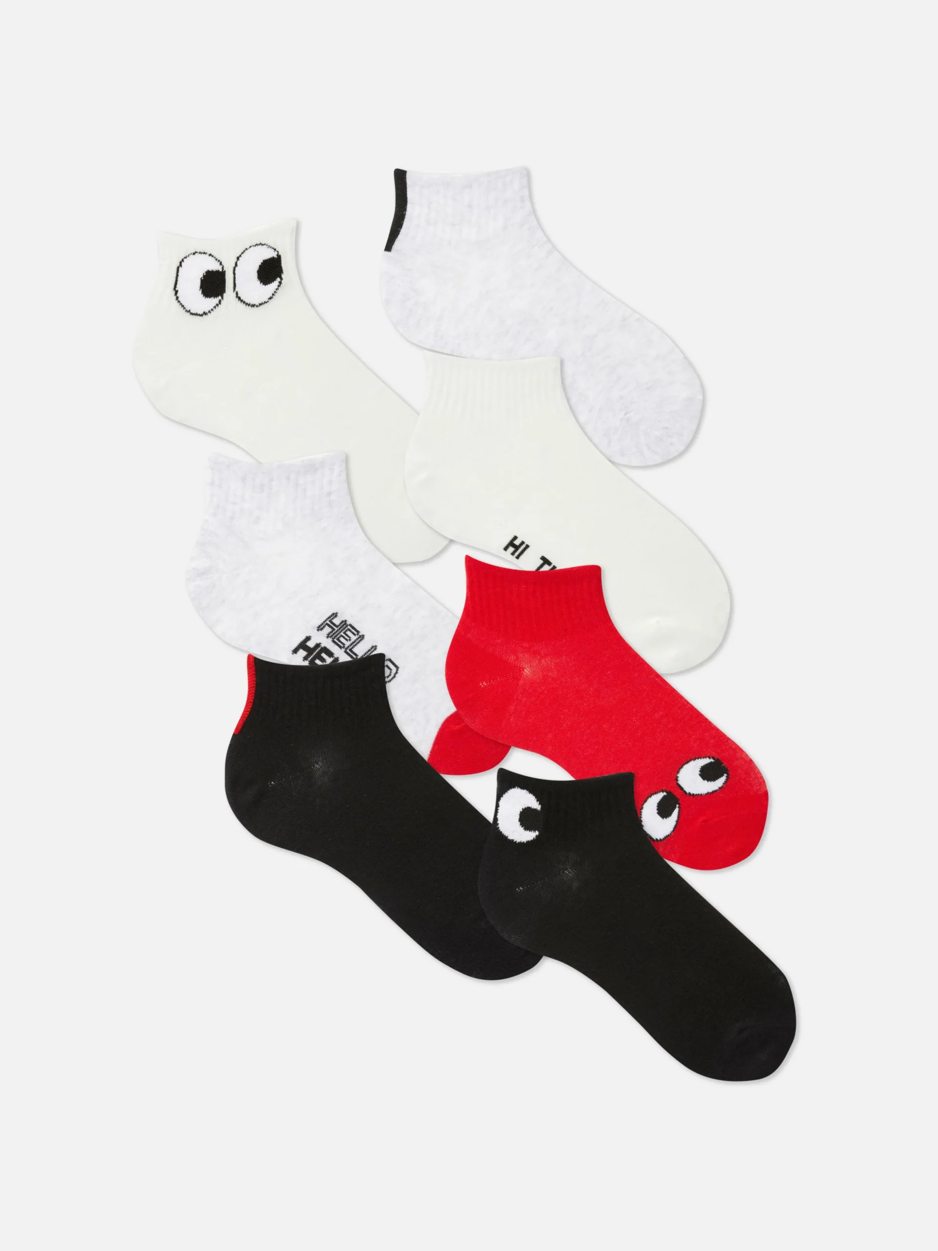 Lot De 7 Paires De Socquettes à Motifs Yeux