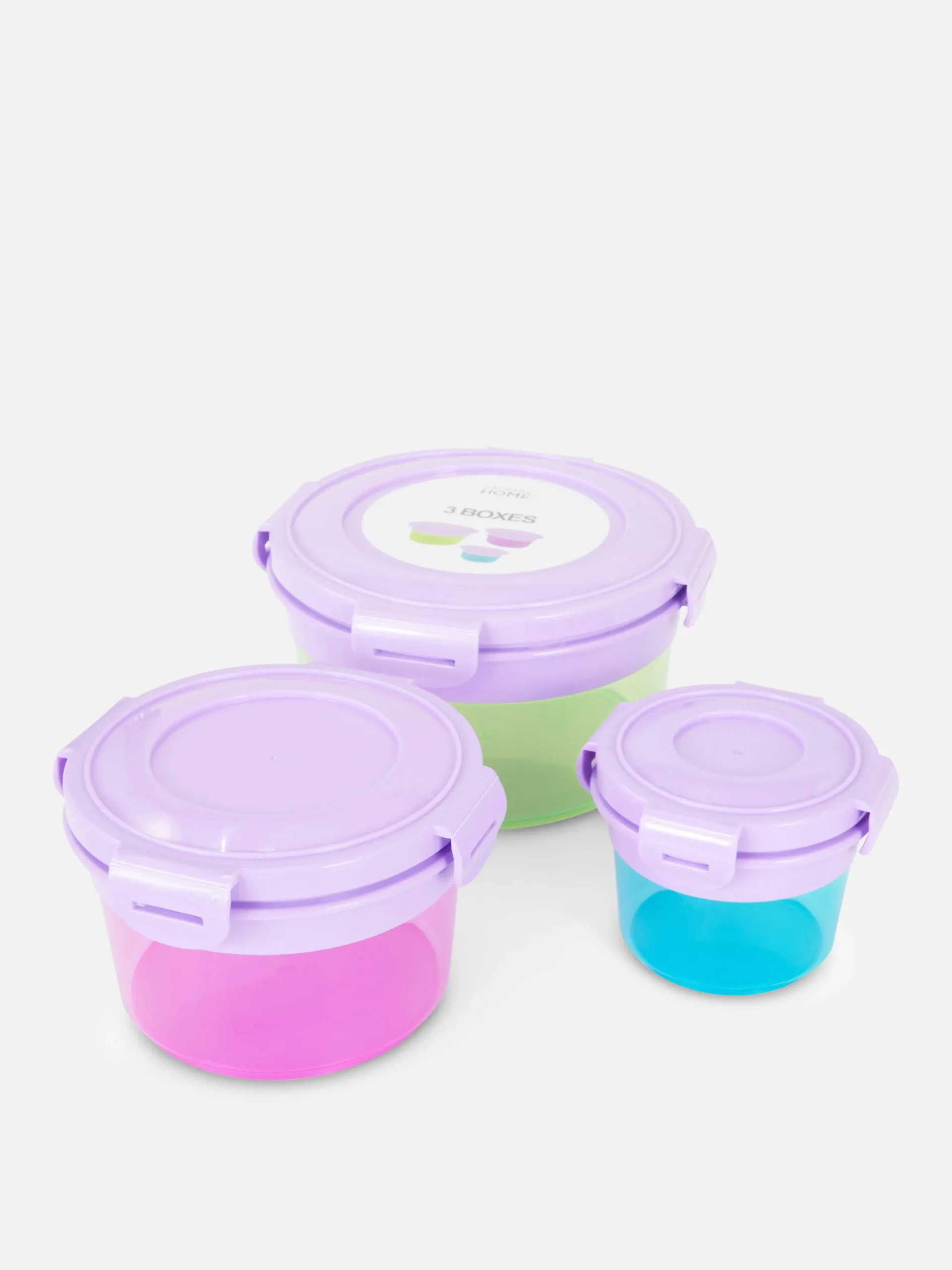 Lot De 3 Pots à Encas Ronds