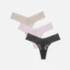 Lot De 3 Strings Bandeau En Dentelle Florale