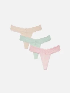 Lot De 3 Strings Bandeau En Dentelle