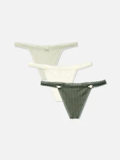 Lot De 3 Strings En Pointelle