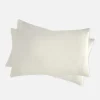 Lot De 2 Taies D'oreiller En Satin Blanc
