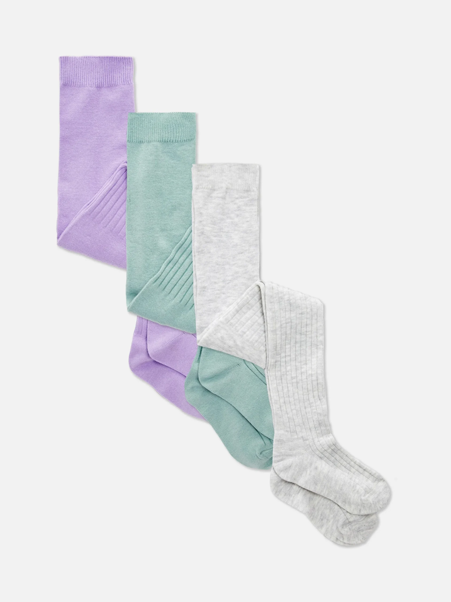 Lot De 3 collants Côtelés Variés