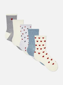 Lot De 5 paires De Chaussettes à Motif Cœur