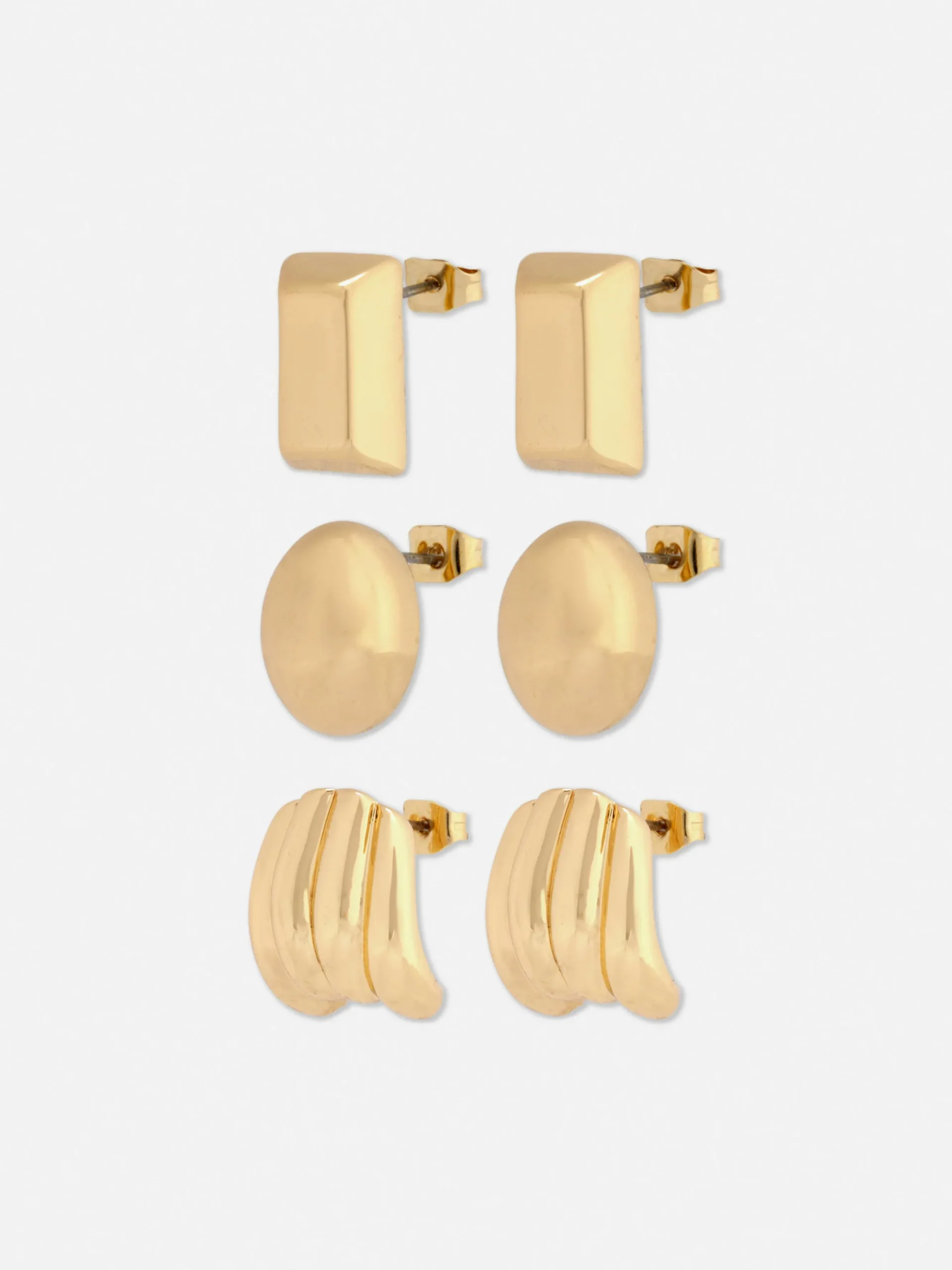 Lot De 3 paires De Clous D'oreilles Sculpturaux