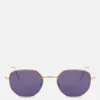 Lunettes De Soleil à Monture Hexagonale En Métal