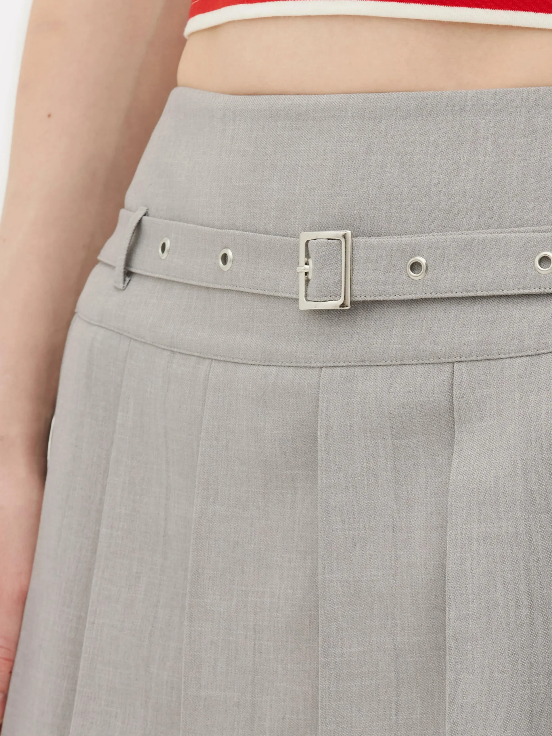 Mini-jupe Plissée à Boucle