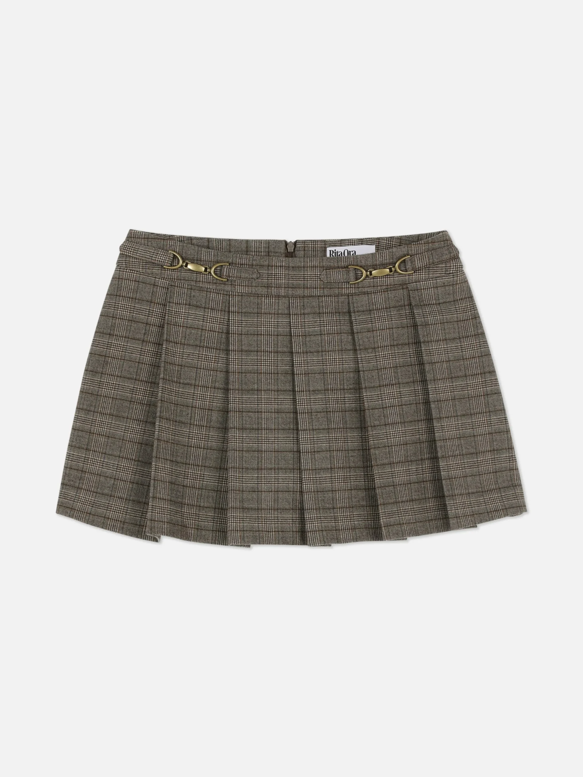 Mini-jupe-short à Carreaux Avec Mors Rita Ora