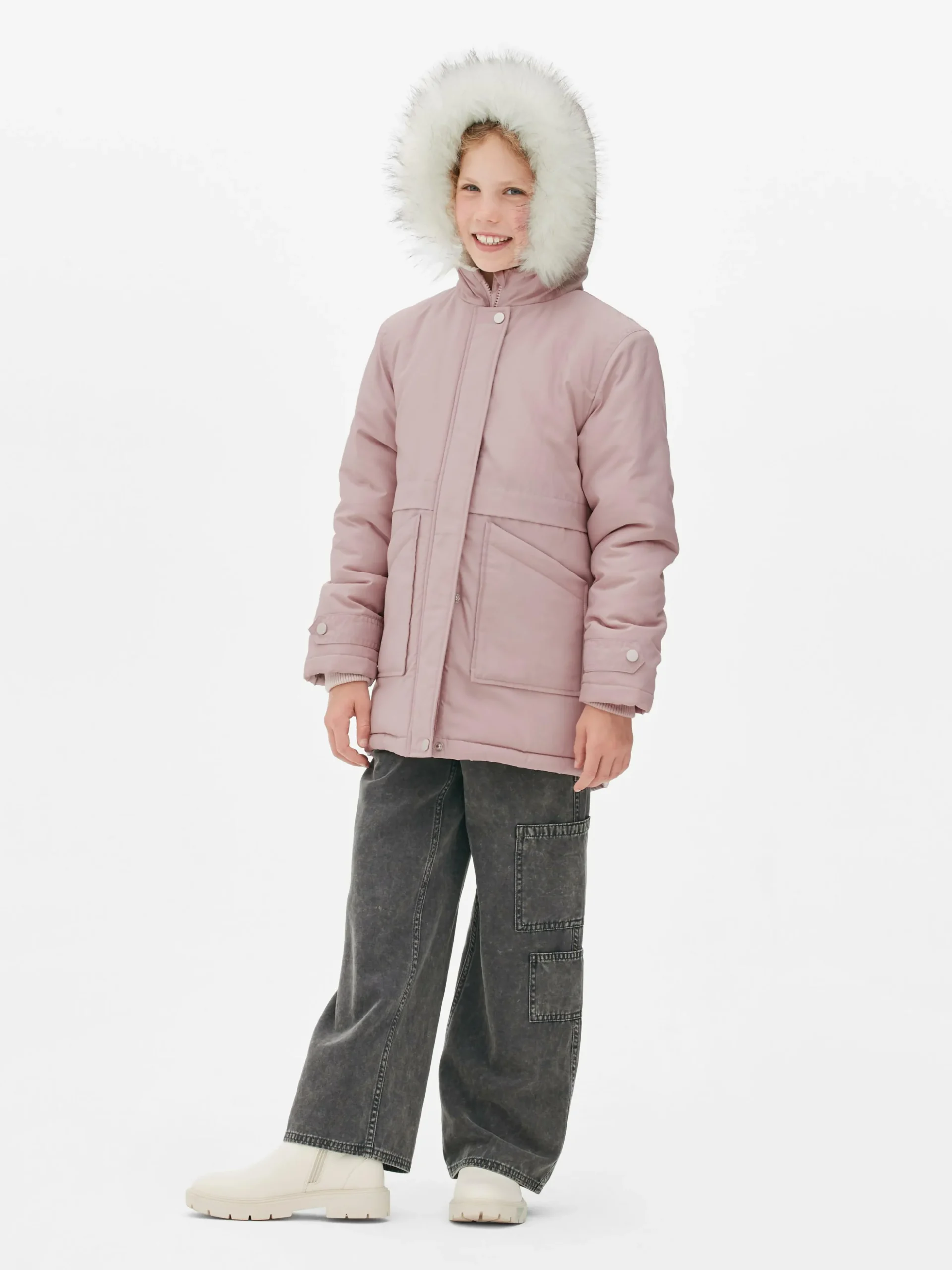 Parka à Capuche En Fausse Fourrure