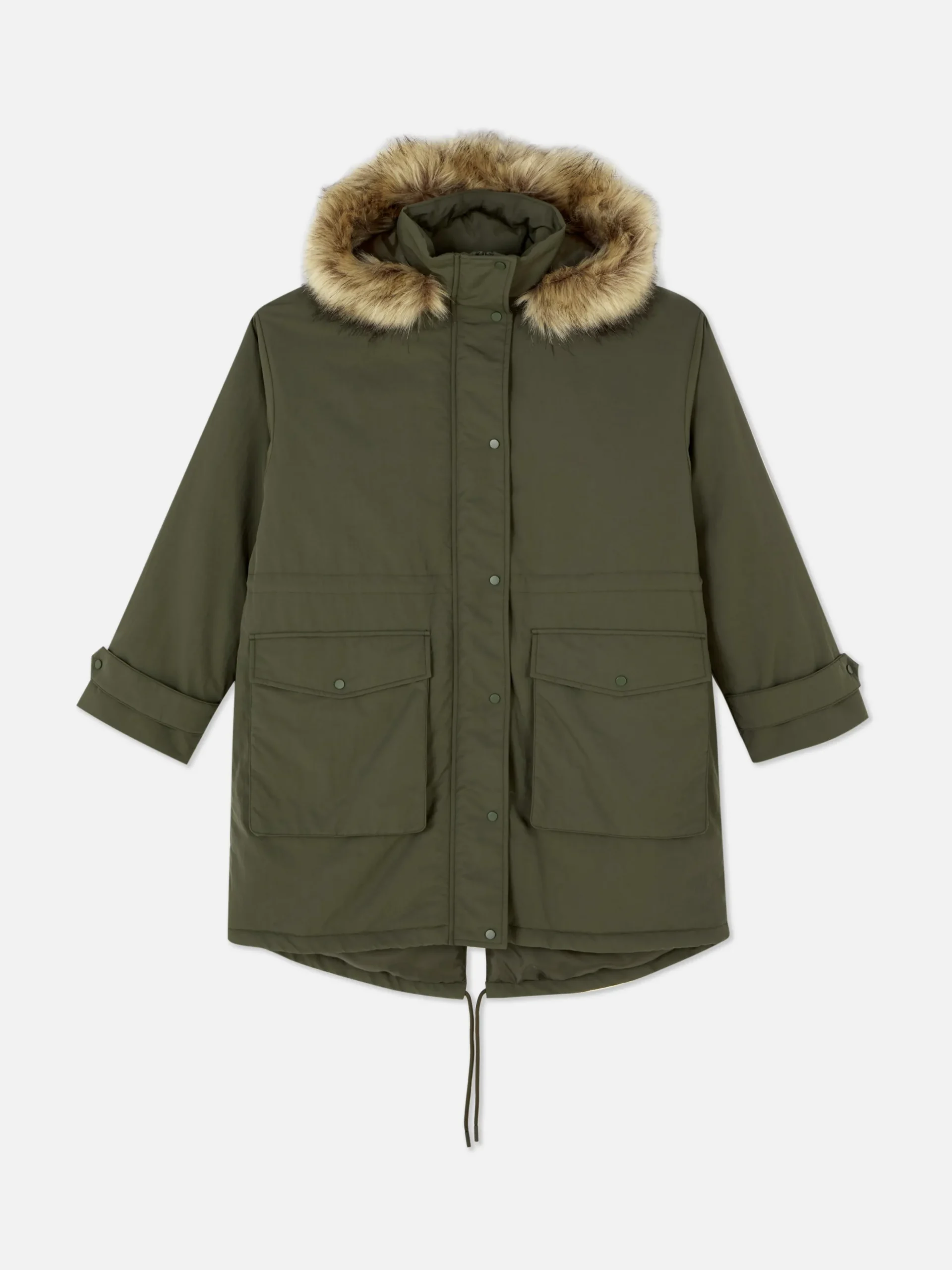 Parka à Capuche En Fausse Fourrure