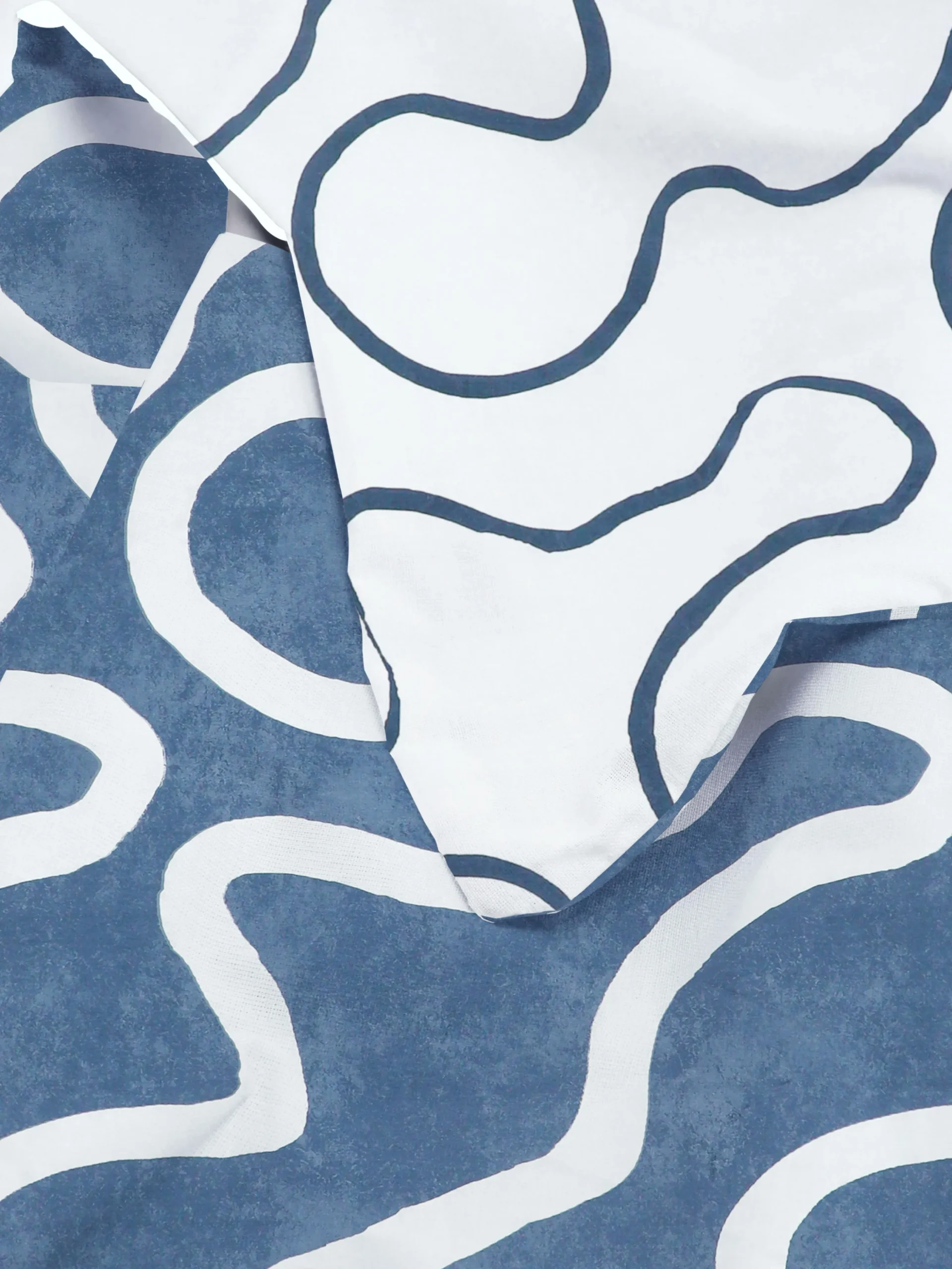 Parure De Lit King Size à Motif Ondulé Bleu Marine
