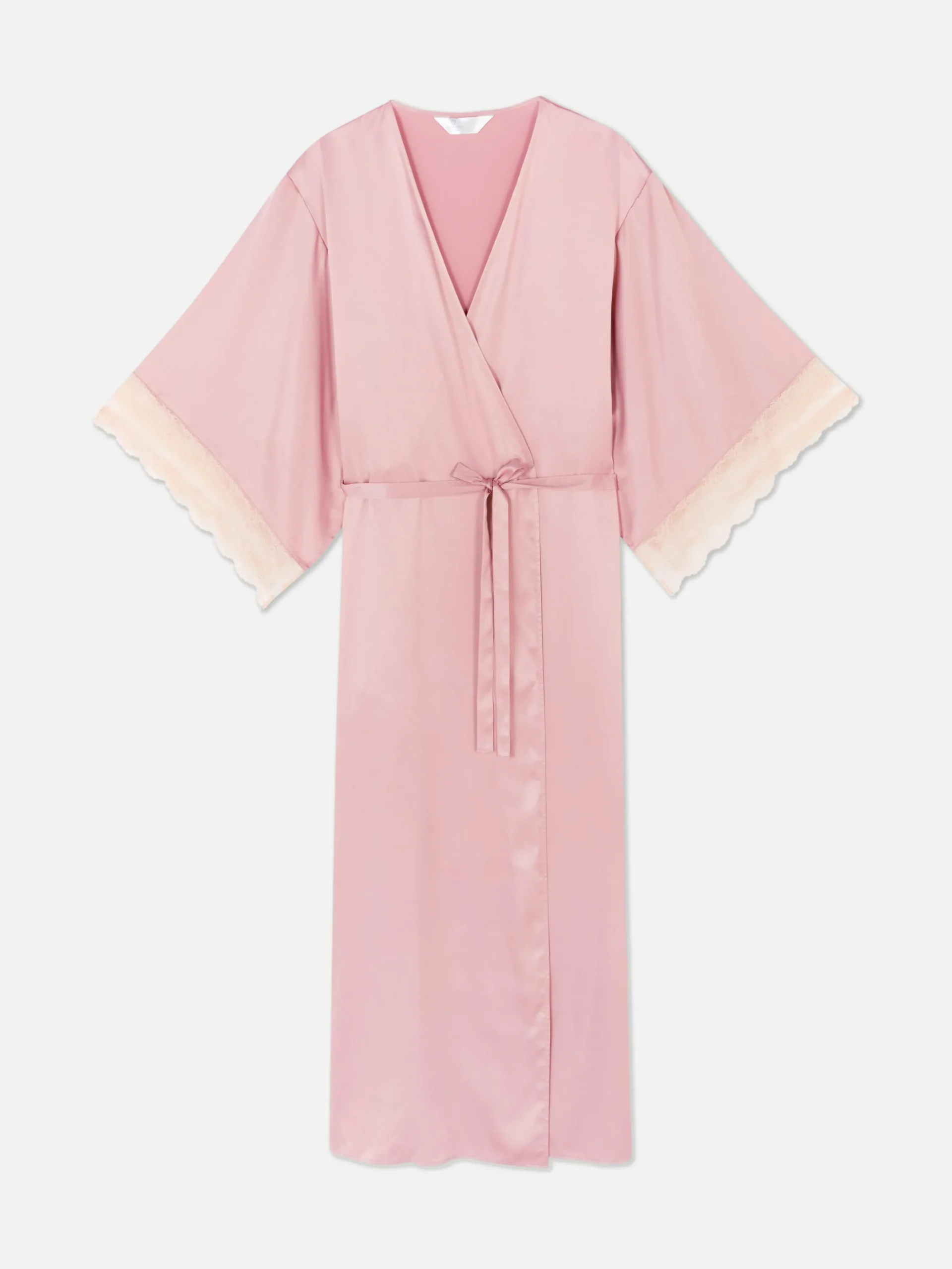 Peignoir En Satin Avec Finitions En Dentelle
