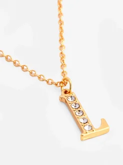 Pendentif à Initiale Et Strass