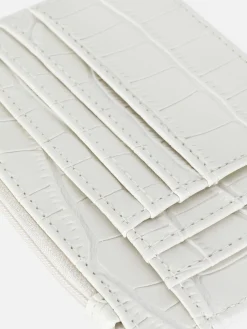 Porte-cartes Effet Croco à Initiale