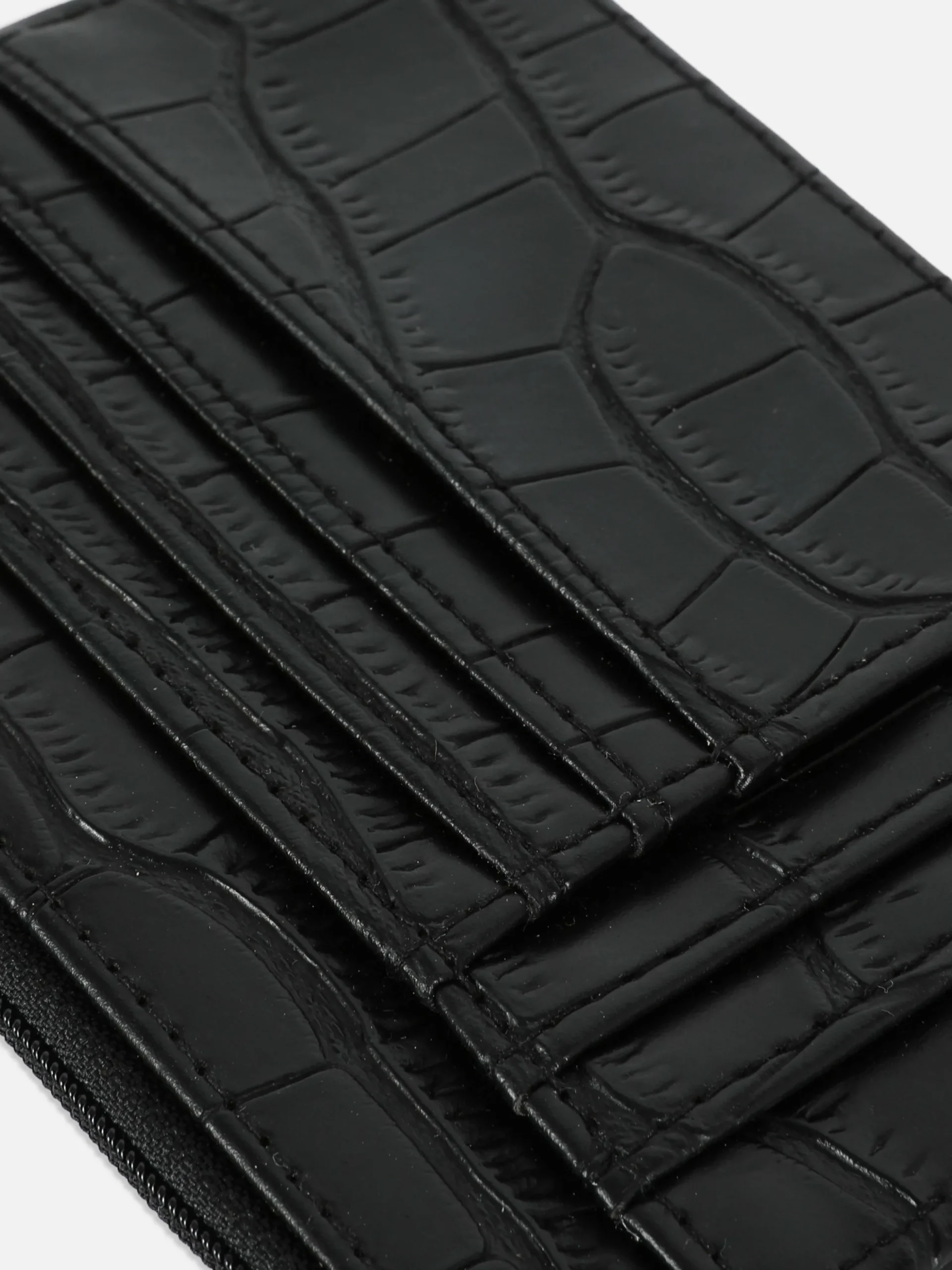 Porte-cartes Effet Croco à Initiale