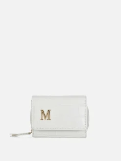 Porte-monnaie En Simili Cuir Effet Croco Avec Initiale