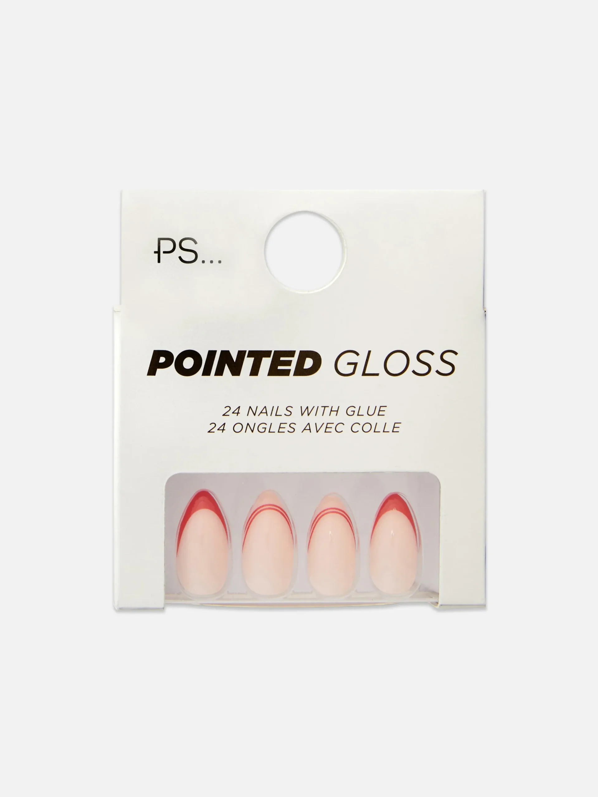 PS... Faux Ongles à Pointe Brillante Contrastée