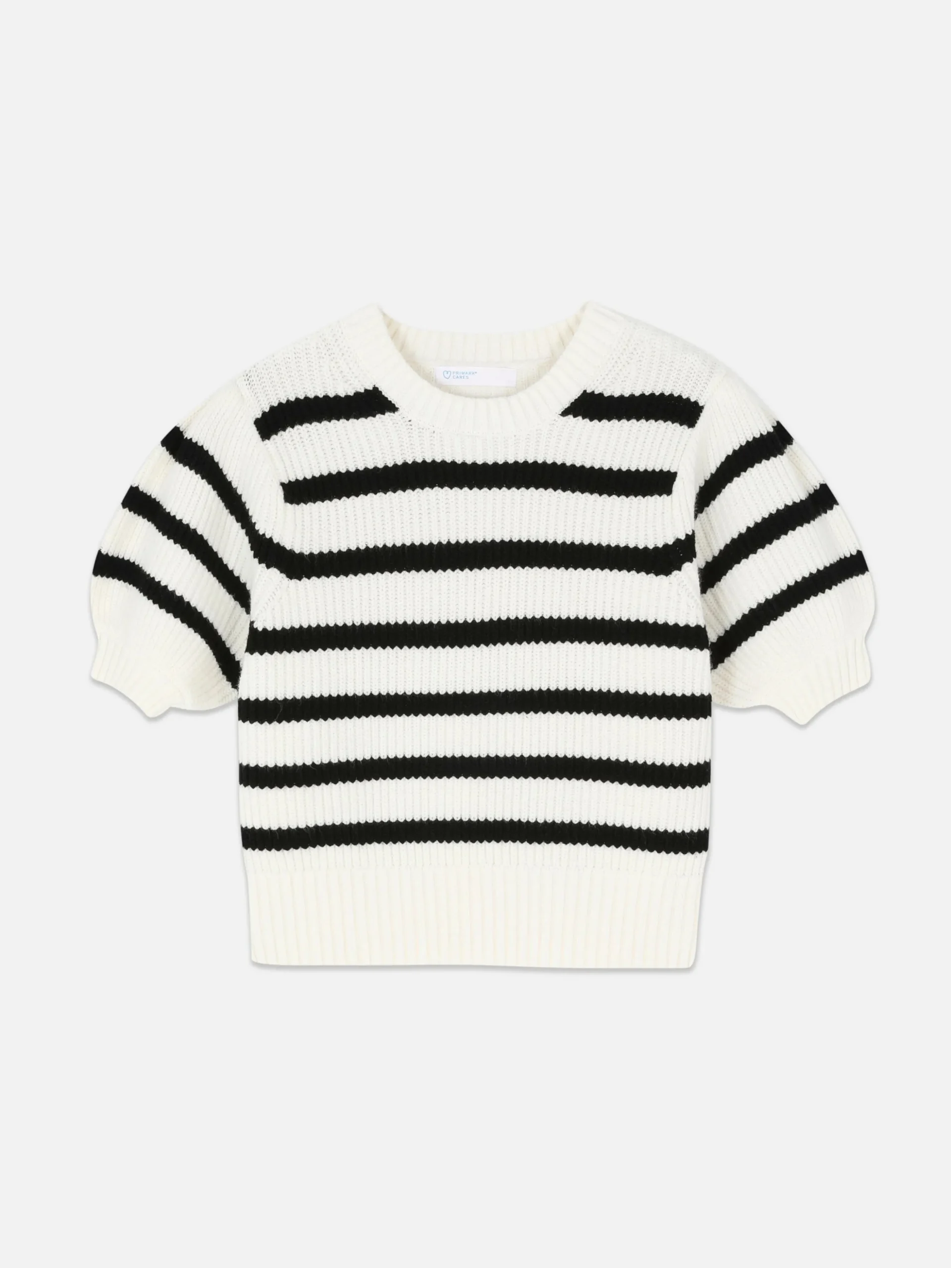 Pull à Rayures Et Manches Bouffantes