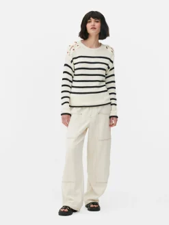 Pull à Rayures Et épaules En Treillage
