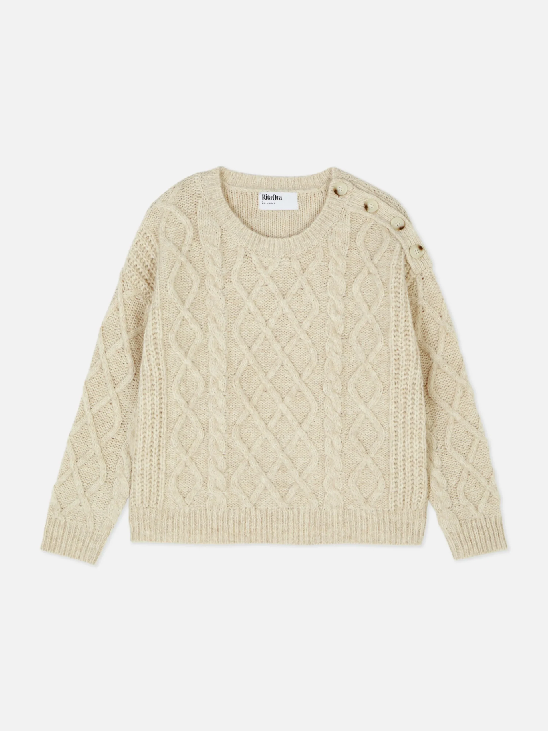 Pull Boutonné En Maille Torsadée Rita Ora