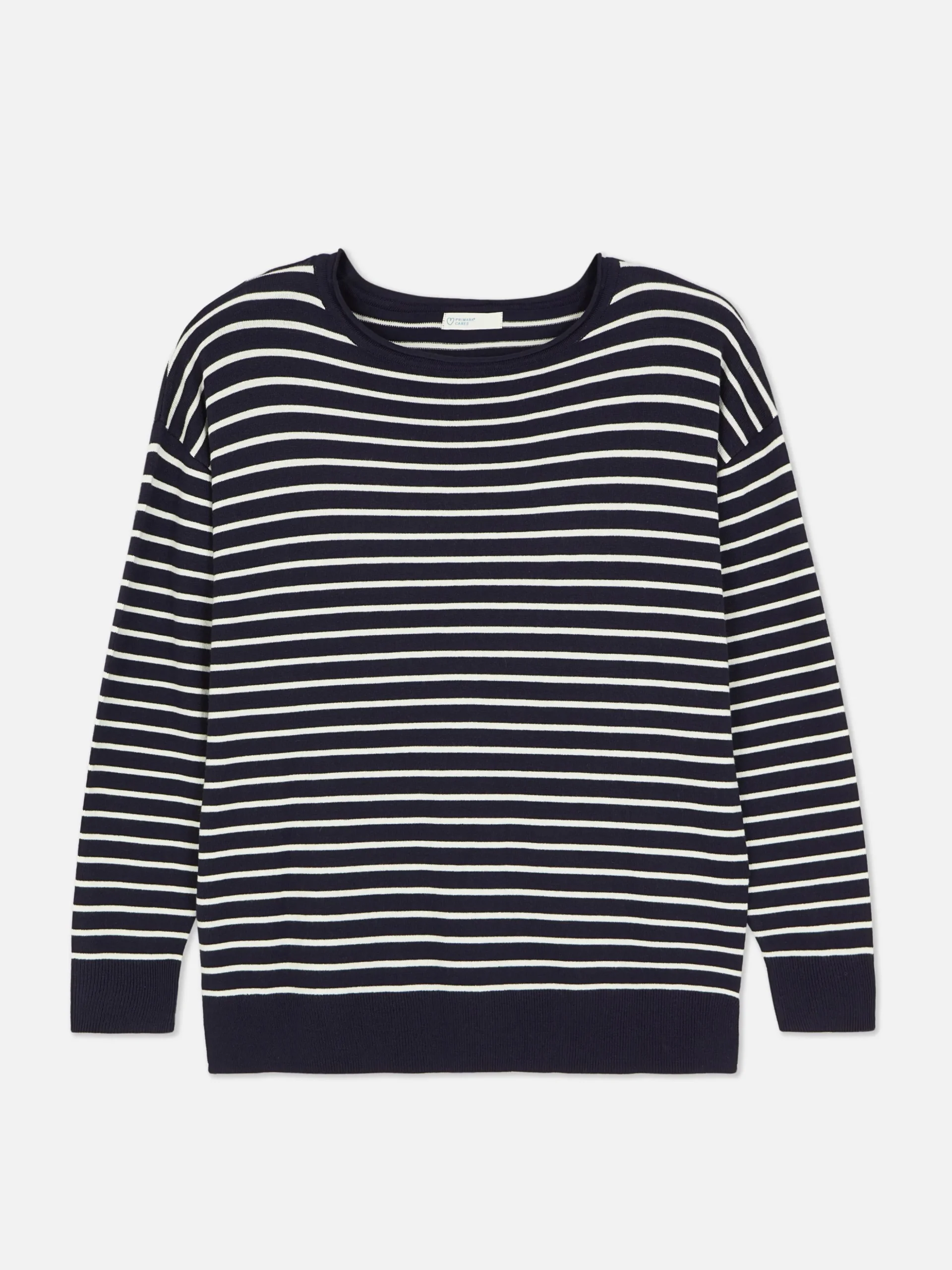 Pull Col Bateau à Rayures En Maille Fine