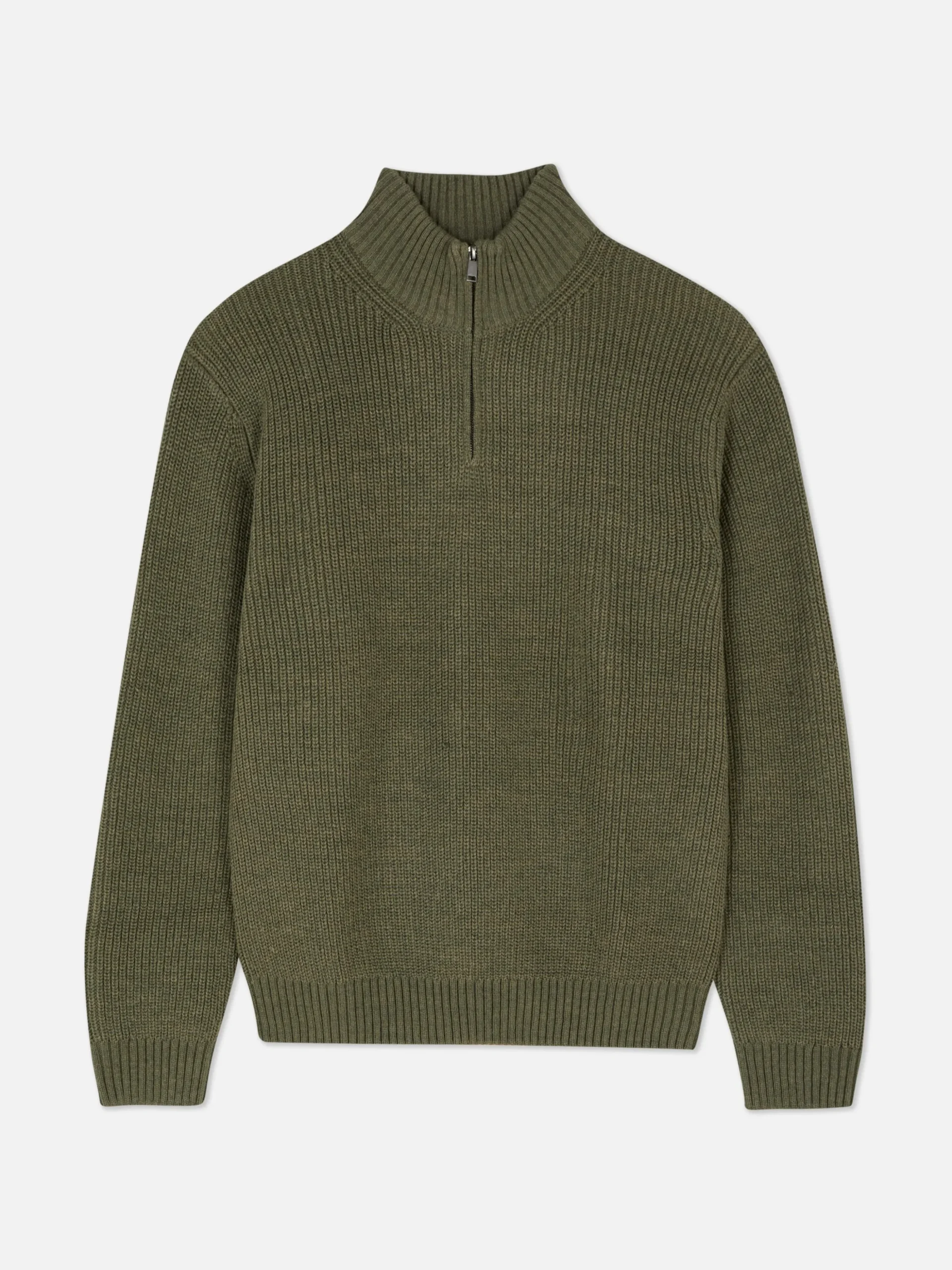 Pull En Maille Côtelée à Col Zippé