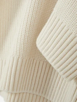 Pull En Maille Côtelée à Col Zippé