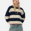 Pull En Maille Duveteuse à Rayures Rita Ora
