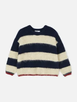 Pull En Maille Duveteuse à Rayures Rita Ora