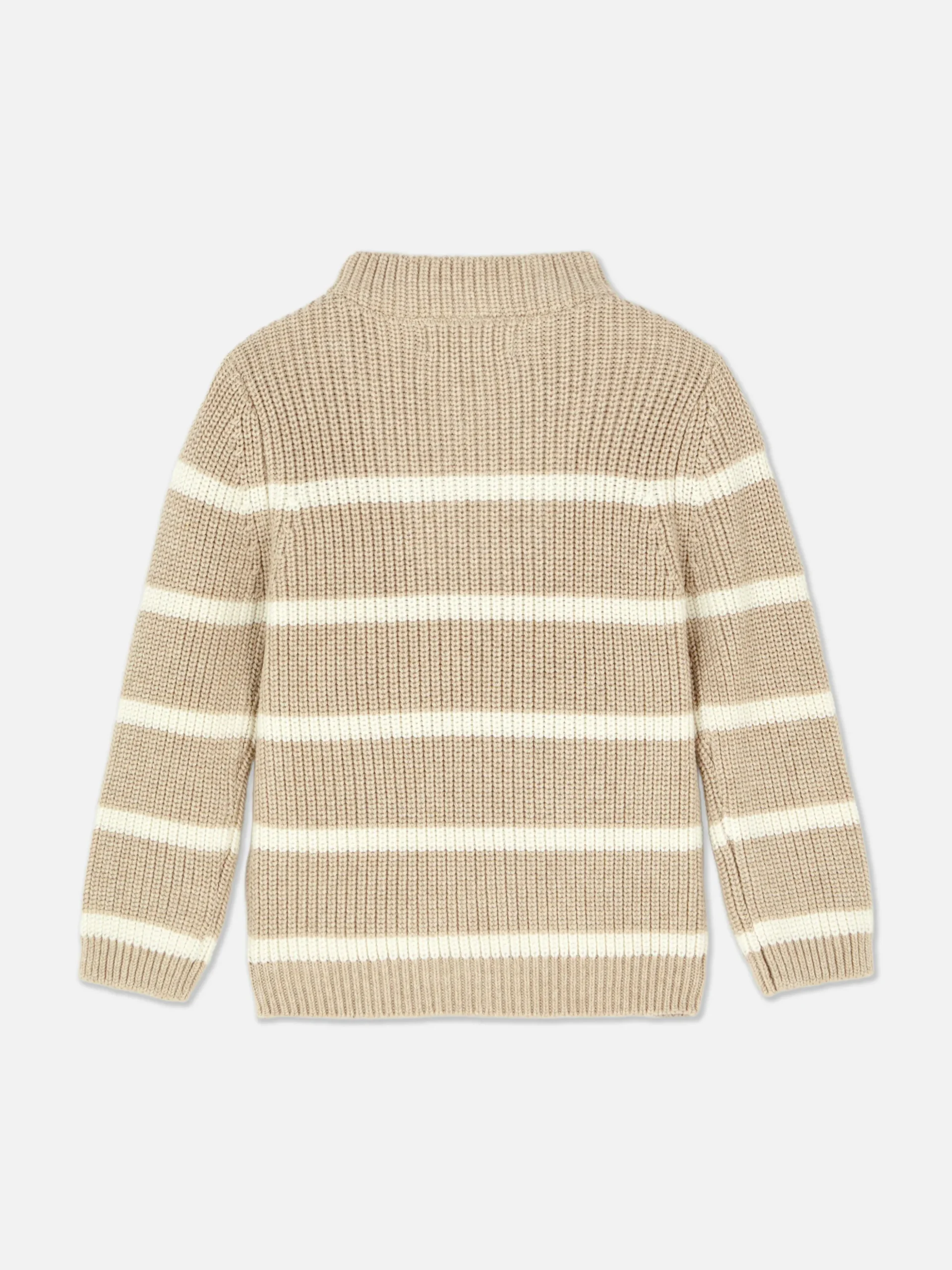 Pull Rayé à Col Cheminée
