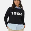 Pull Tricoté à Message Et Chemise Deux-en-un