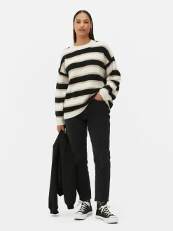Pull Tricoté Avec Manches à Revers