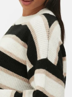 Pull Tricoté Avec Manches à Revers