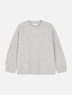 Pull Tricoté Avec Manches à Revers