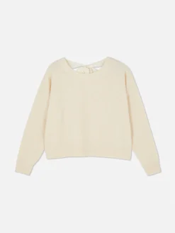 Pull Tricoté Avec Nœud Dans Le Dos